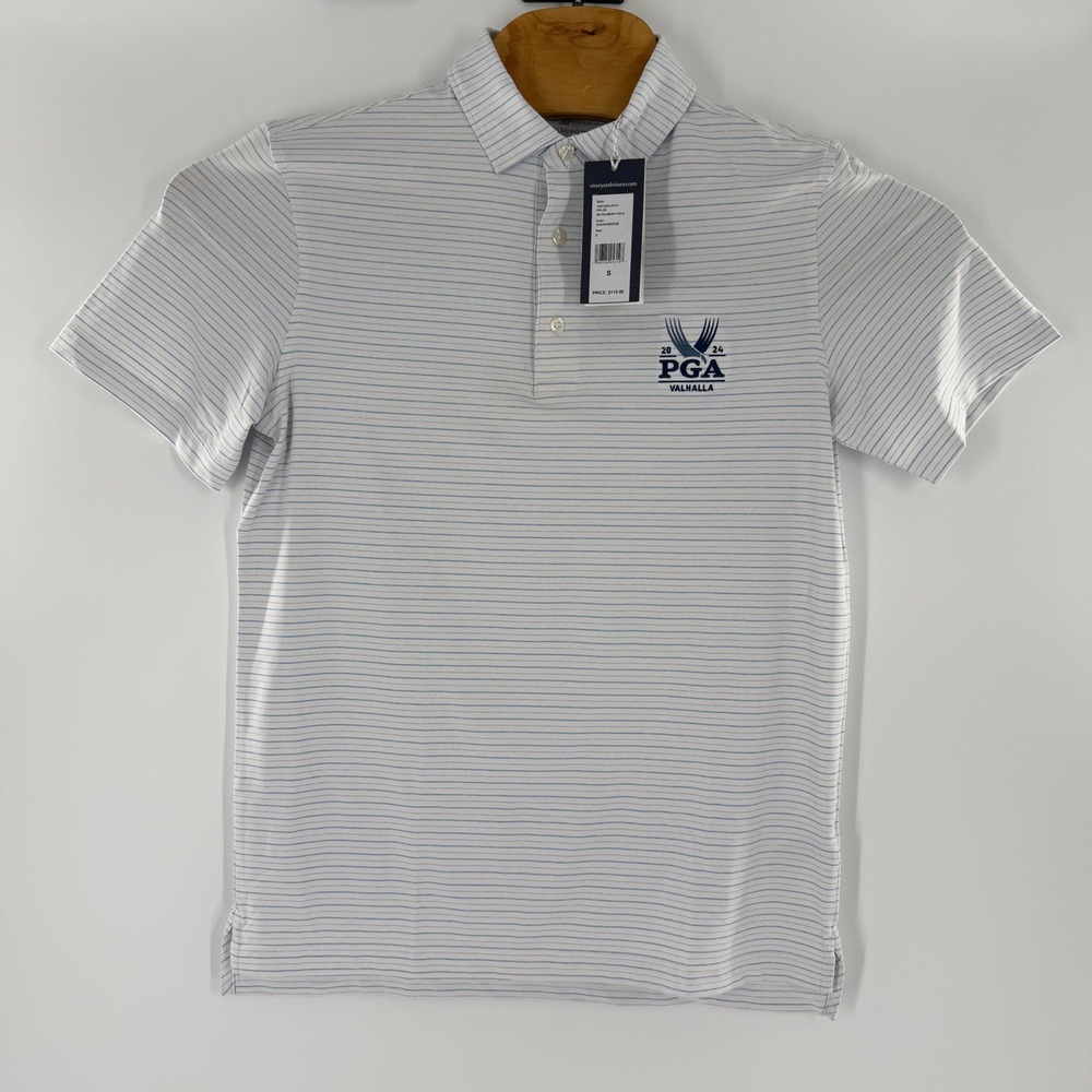 Vineyard Vines Mens 2024 PGA Valhalla Palmero Polo Shirt Ocean Breeze Blue S